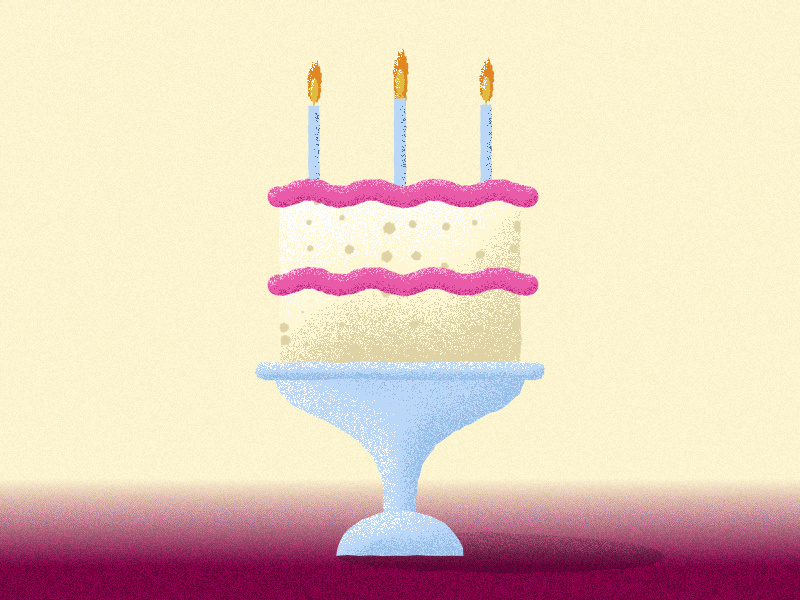 A Delicious Birthday Cake 2d after affects animation illustration texture