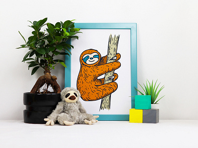 Billy Roo Sloth Illustration