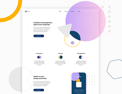 Gradients and shapes branding dribbble gradient graphic design graphicdesign landingpage modern shapes ui uidesign webdesigner