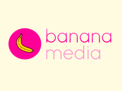 banana media logo banana ident logo pink