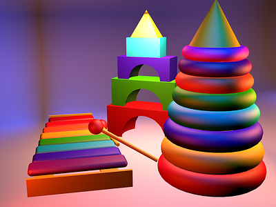 3D TOYS 3d 3d art c4dfordesigners colors design lights maxonc4d render toys