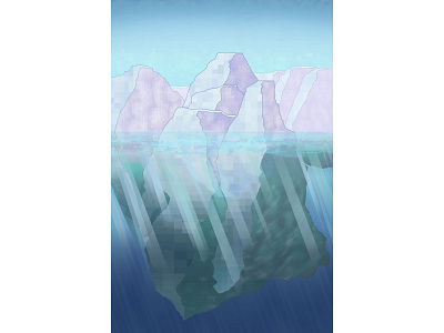 Glacier Pixels antarctica arctic blue blue and white children book illustration cool cool colors digital illustration editorial art glacier green ice iceberg illustration north pole ocean sea teal vector art
