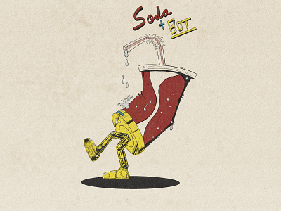 Soda + Bot art comicbook comicbookartist design digital art digital illustration editorial editorial art eric sylvester graphic design graphicdesign illustration ink magazine pop art poster art poster design robot