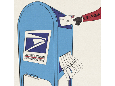 Voter Suppression ballot comic art comic book editorial art georgia illustration ink mailbox mailchimp newspaper political political campaign political cartoon politics pop art suppression