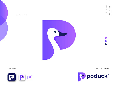 Poduck logo design.
