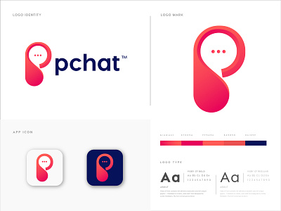 Pchat logo design | P letter logo abstract logo app app design app logo brand brand design brand identity branding branding design business chat app chat logo icon letter logo logo logo design logo design branding logos minimal p logo