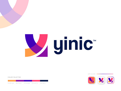 Yinic logo design. abstract logo app design app icon app logo brand brand design brand identity branding branding design icon letter logo letter y logo logo design logo designer logo designs logos minimal modern logo modern logos