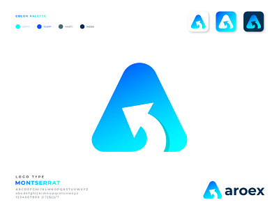 Aroex Logo Design. A + arrow