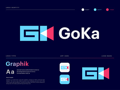 GoKa Logo Design app brand identity branding g letter logo k letter logo letter mark logo design logo designer logo mark modern logo multimedia music logo music player software song symbol technology video video player word mark