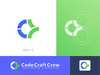 Code craft crew logo design. app brand design brand identity c letter logo code coding logo craft logo digital icon illustration lettering logo design branding logodesign modern logo web