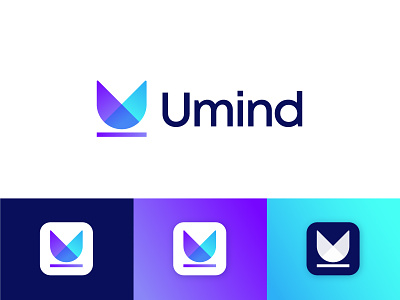 Umind logo design app brand identity branding colorful design letter logo logo logo design logo designer mind logo modern logo software tech technology u letter u logo u modern logo