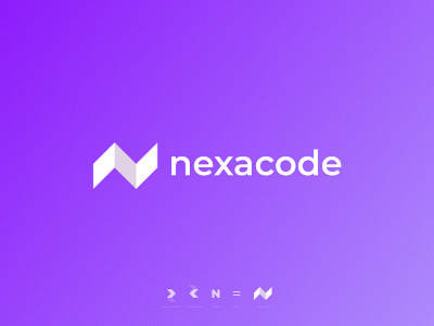 Nexacode Logo Design abstract logo app brand identity branding code coding design develop development illustration letter logo logo logo mark management modern logo n logo parenthesis purple gradient software technology