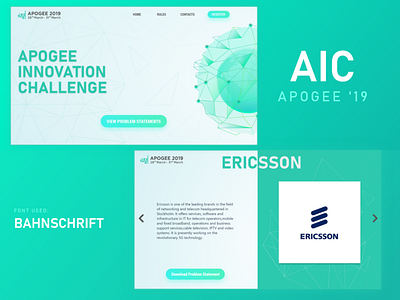 Apogee'19 AIC Web UI design lettering logo minimal typography ui ux vector web website