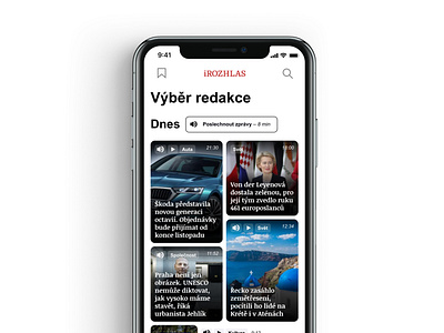 News app design - iRozhlas apple freelancer irozhlas newsapp radiobroadcaster ux uxui uxuidesign webdesign