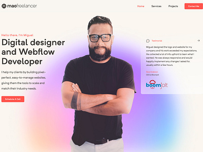 mao freelancer - portfolio redesign branding clean design figma identity product design seo typography ui ux webdesign webflow website website design