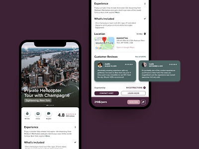 Mobile App UI Design | Booking an Experience #1 app design booking description ios mobile mobile app new york sightseeing ui ux