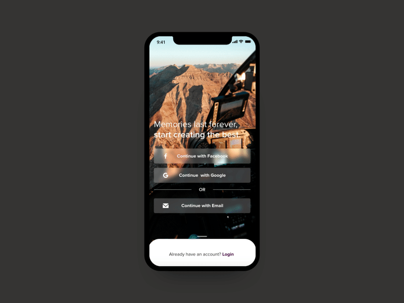 Mobile App UI Design | Sign up & Log in #1 animation app design face id gif ios iphone x login login screen mobile signup ui ux welcome