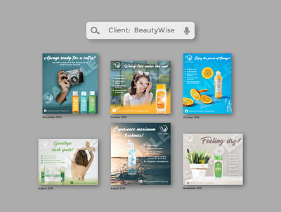 Graphics for BeautyWise Facebook Page [2019] ads advertisement advertisements advertising beautywise graphic design