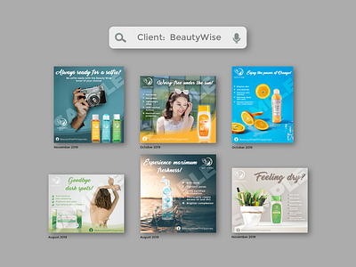 Graphics for BeautyWise Facebook Page [2019]