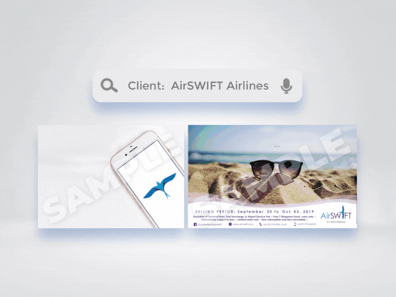 GIF Graphics for AirSWIFT Airlines [2019] ads advertisement advertising design graphic design marketing social media social media post