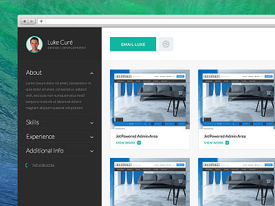 Portfolio admin design flat home identity osx panel portfolio resume website work
