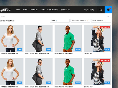 Simple store Catalog cart catalog e commerce header nav page platform products source sans pro website