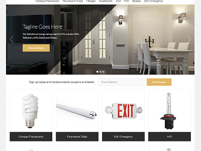 Lights, camera, action categories design home lights shop shopping cart slider store ui website