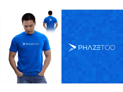 PHAZETOO BRAND army blue brand identity logo print t shirts