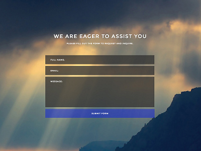 Contact Page for photography site :: WIP assist background contact form full page image page submit transparent website