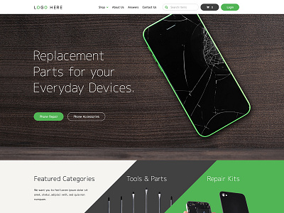 Device Repair ad banner design ecommerce online products promo repair store ui website