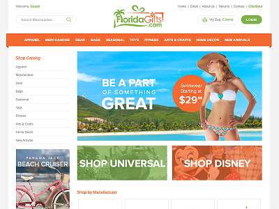 Gifts Shop banner commercial create ecommerce florida gifts marketing navigation online shopping slider store