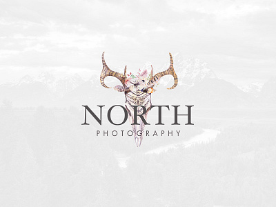 North Photography Logo boho brand chic logo modern natural photography serif
