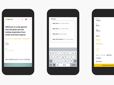 IQPlanner Trip Query on Mobile