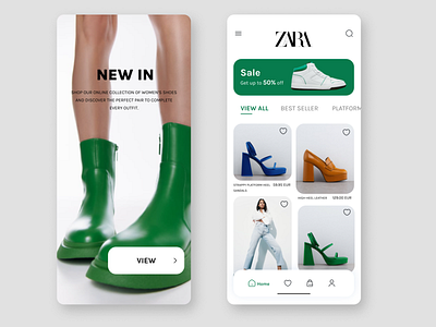 ZARA application challenge design fashion figma flat shoes ui zara