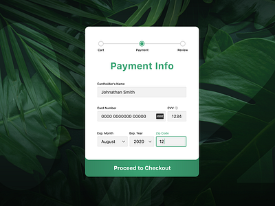 Daily UI #002 Credit Card Form design ui