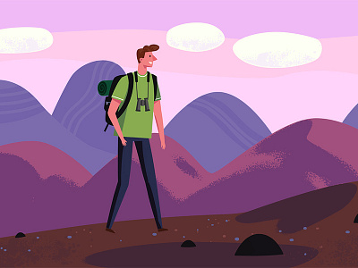 Traveler animation branding flat illustration vector