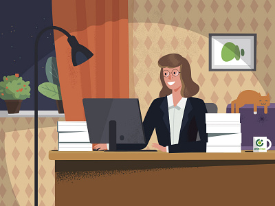 The Careerist animation bank flat illustration style vector