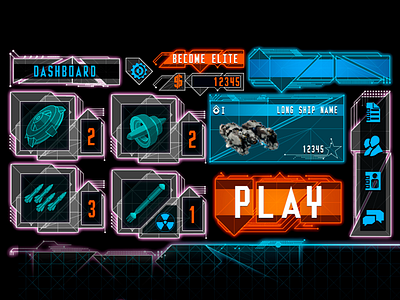 AAA Futuristic UI Kit console future game gui illustrator photoshop ui user interface ux