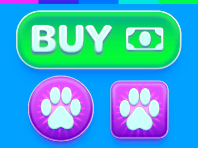 Mobile Game UI Buttons app design game gui illustrator mobile photoshop ui user interface vector