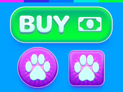 Mobile Game UI Buttons