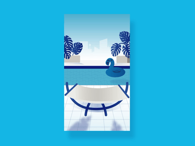 Poolside Chillin' after effects animation animation after effects design flamingo graphic design hammock illustration palms paradise pool