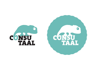 Consutaal animal chameleon lettering logo slab stamp