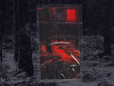 NKIIII dark forrest 🩸🩸🩸🩸 card card design cover cover art cover artwork cover design covers dark design dribbble forrest graphic horror horror art illustration photoshop print red texture textures