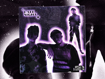 Tawfeeq Francke x Tyler x Rivers x Tobias - Late night ✨✨✨✨ album art album cover cd artwork cd cover cd packaging concept cover cover art cover artwork cover design covers dribbble graphicdesign halftone late late night print texture textured violet