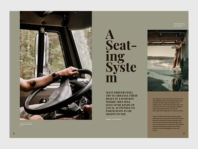Spread Study design editorial layout layout design layout magazine magazine print spread truck typography