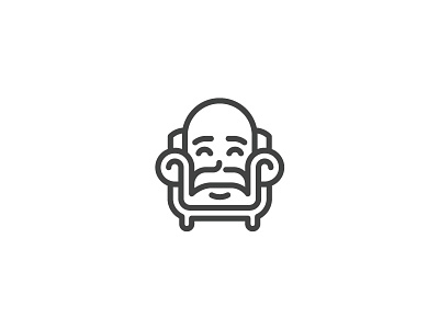 Armchair agency armchair grandfather icon logo moustache