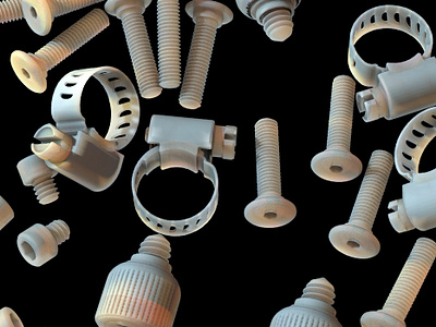 nuts and bolts n.02 3d c4d cinema 4d design illustration iridescent texture