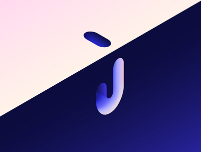 36 Days of Type 2020 - letter J 36days 36daysoftype dark blue gradient isometric letter vector