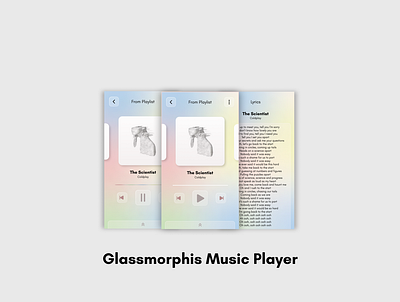 Glass figma glasseffect glasssmorphism music musicplayer player ui ux