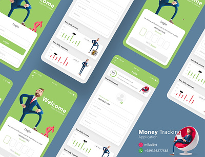 Money tracking app 3d 3d art adobexd app blue body daily ui design dribbble illustration money ui